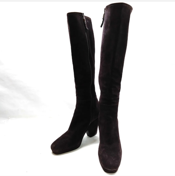 Prada Boots  Women Brown Suede - Picture 2 of 8